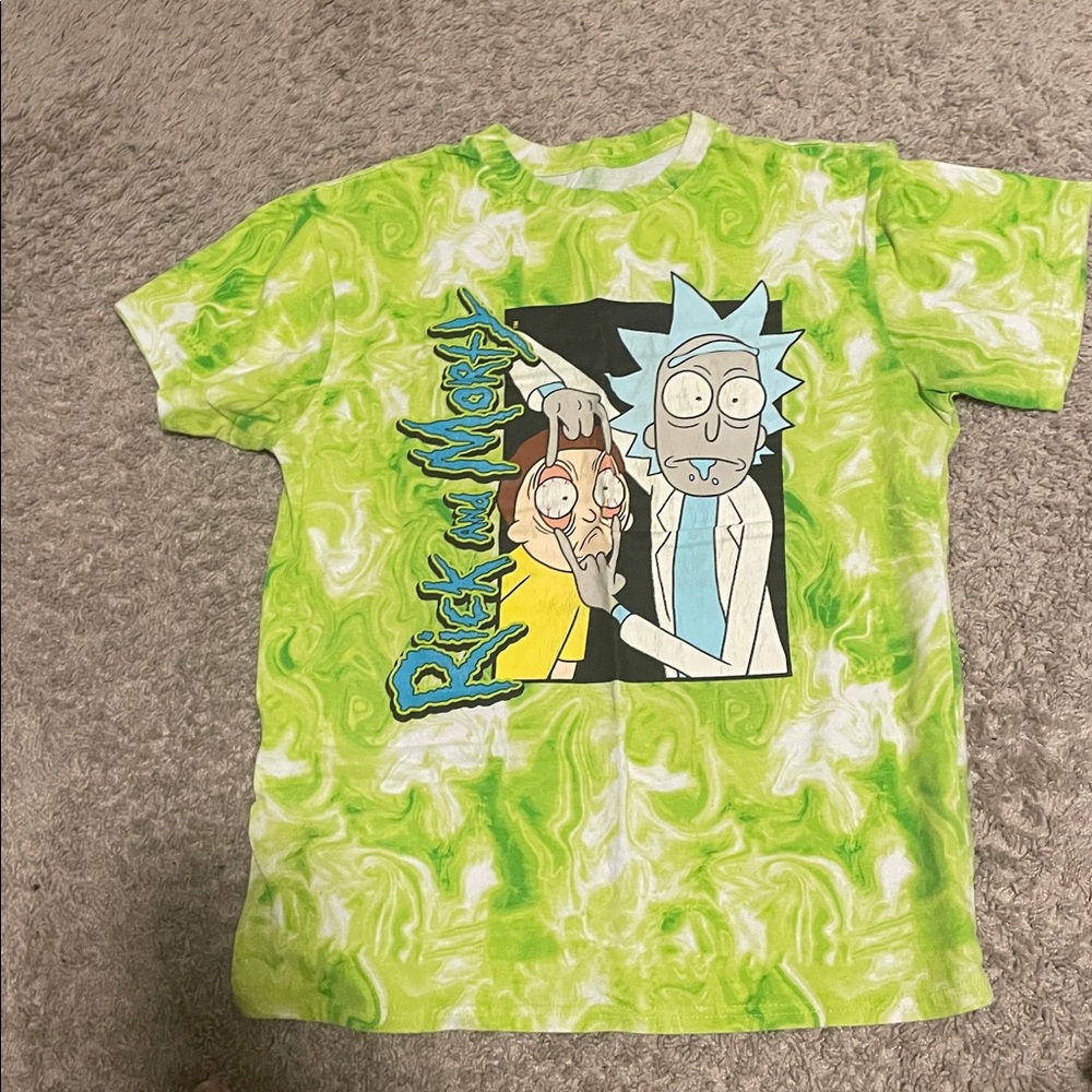 Rick and Morty Green Tie-Dye Short Sleeve Tee